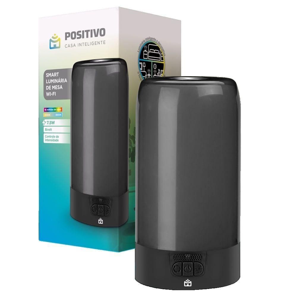 Smart Luminária De Mesa Wi-fi Positivo Casa Inteligente 7,5W RGB 16Milhões De Cores - Controle Por Voz