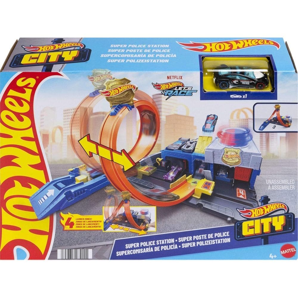 Hot Wheels City Pista Super Delegacia de Polícia Mattel JBM71