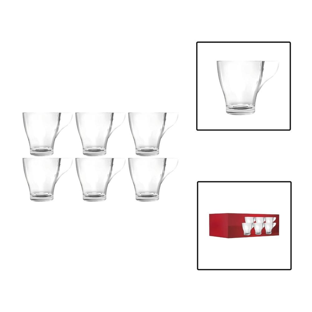 Jogo 6 Xícaras Vidro Pétala 90ml Café Expresso