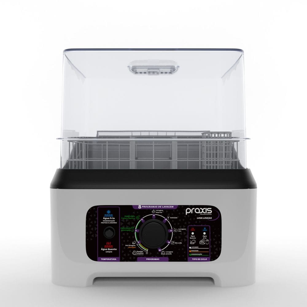 Lava Louças Portátil Praxis LLPP 4 Serviços e 8 Programas de Lavagem Semi Automática Branco 220V