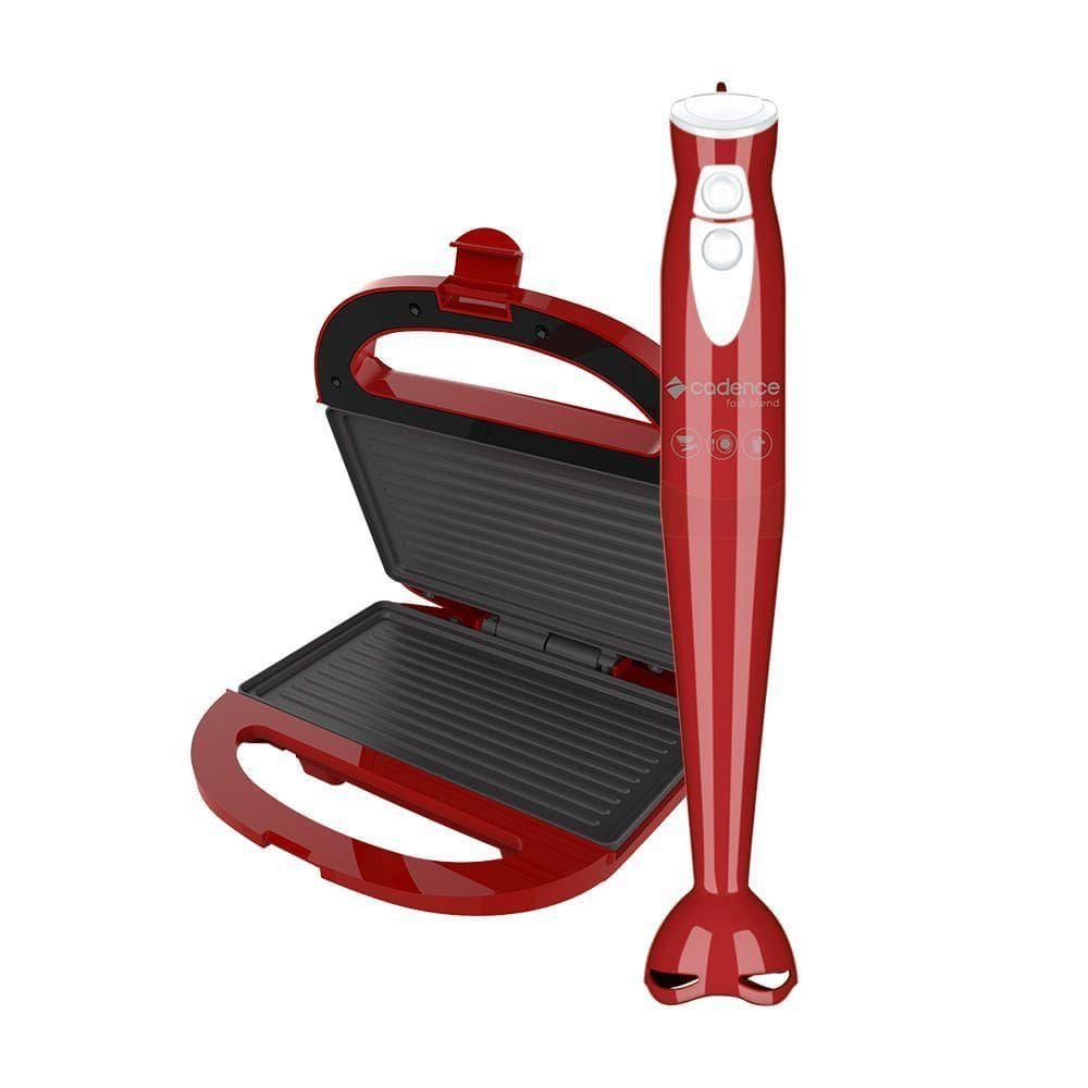 Kit Cadence Colors Vermelho Sanduicheira E Mixer 220V