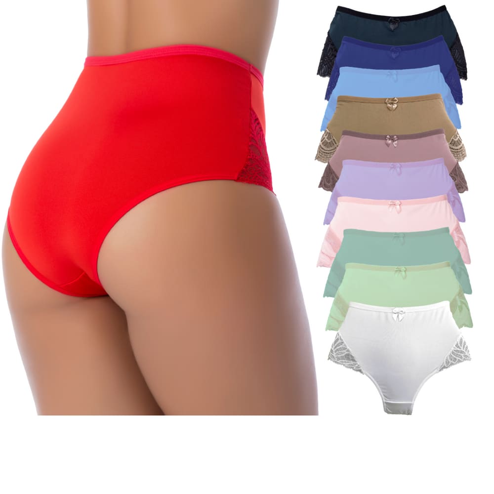 Kit 10 Calçola Calcinha Senhora Cintura Alta Plus Size Redutora Revenda