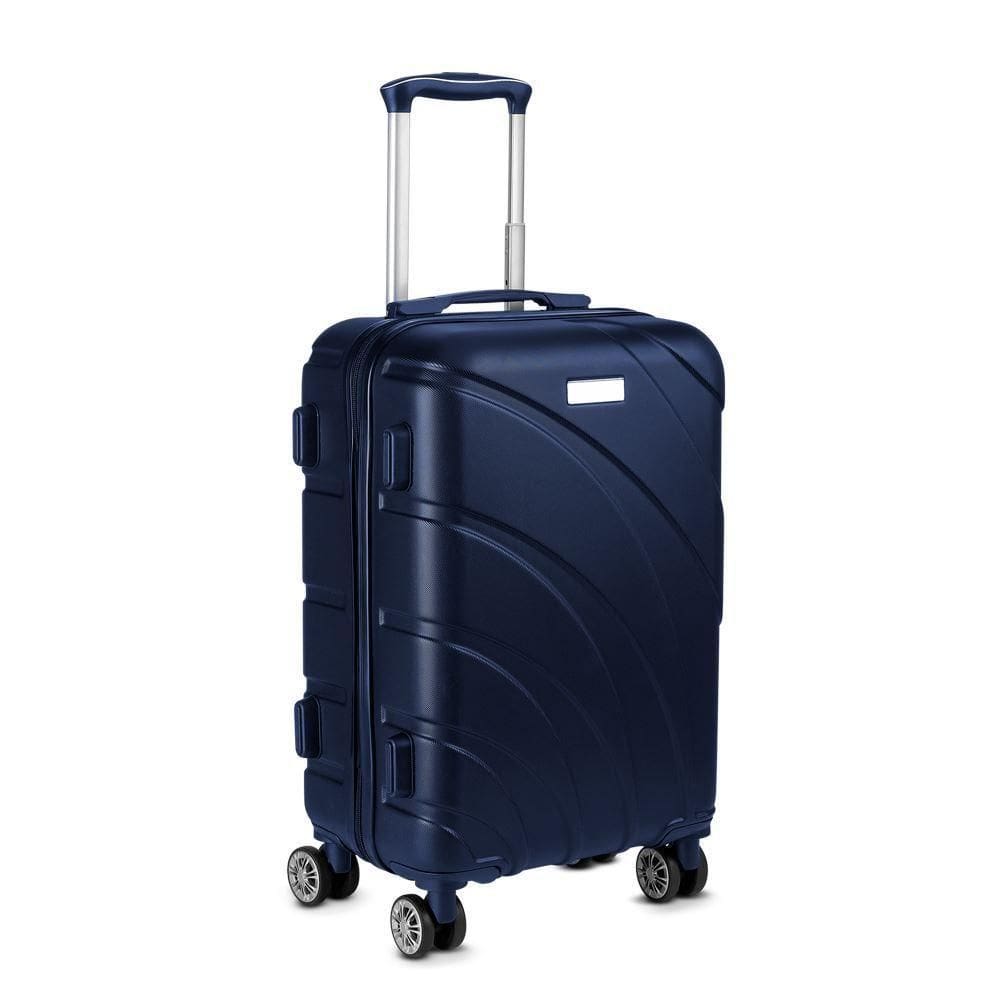 Mala Média Azul Para Viagem Com Rodas 360° - Capacidade De 52l