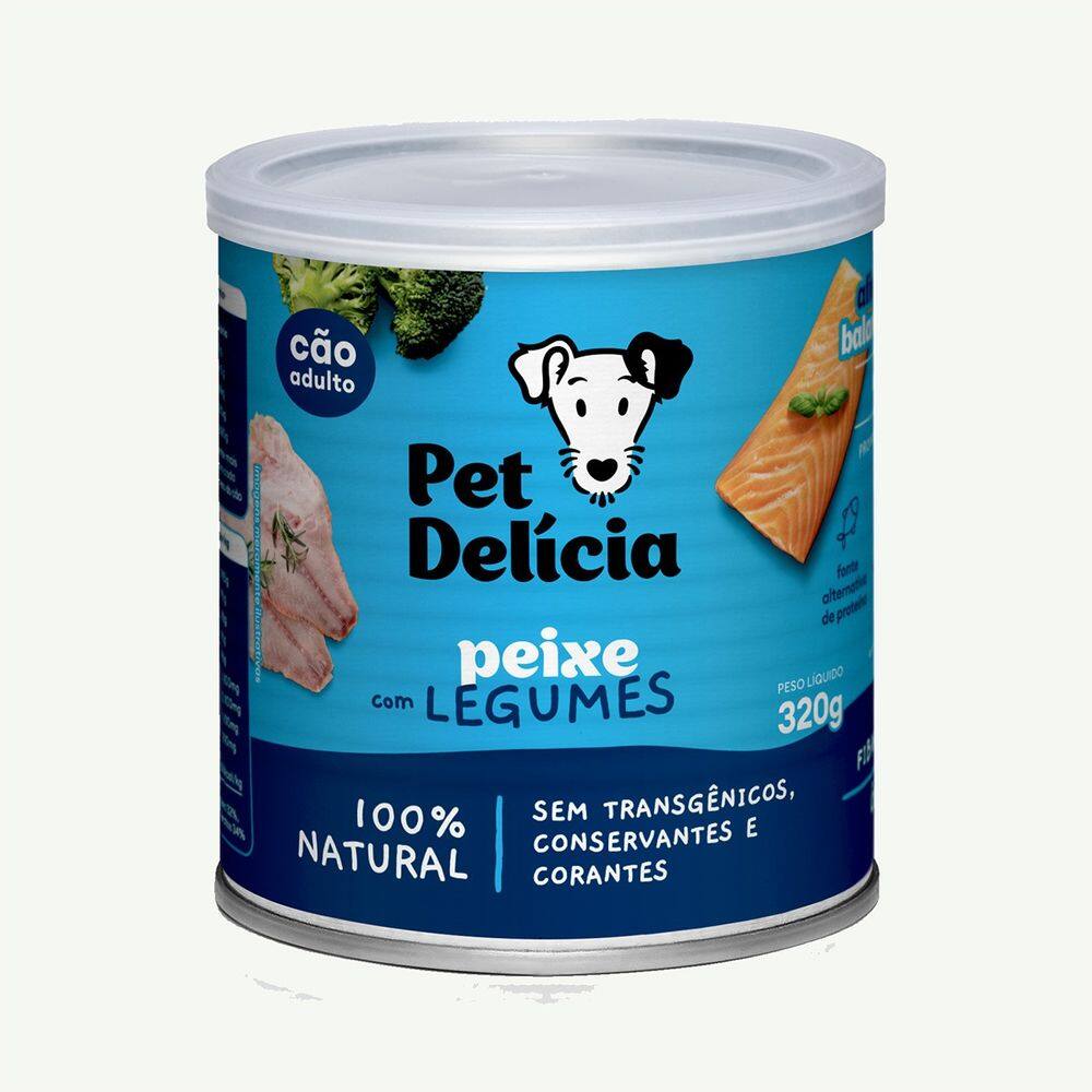 Alimento Úmido Peixe com Legumes 320g Cães - Pet Delícia