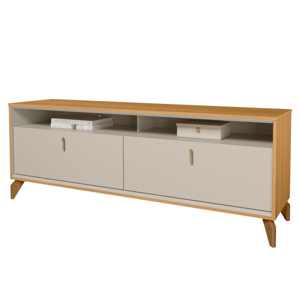 Rack Para Sala de Estar TV 70 Pol 160cm Naomi L05 Tauari Off White Fosco - Lyam Decor