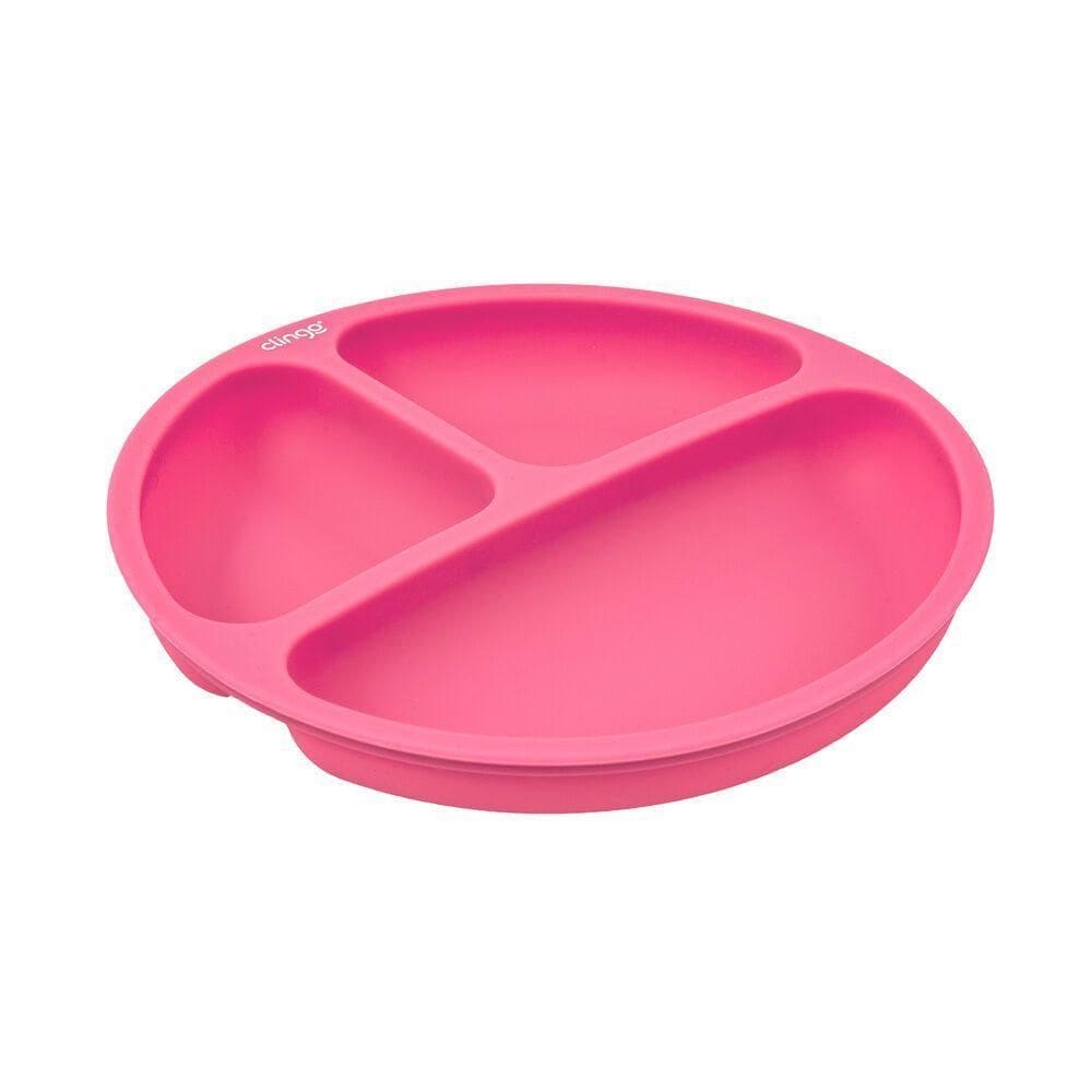 Prato Dividido Em Silicone Colorido Rosa - Clingo