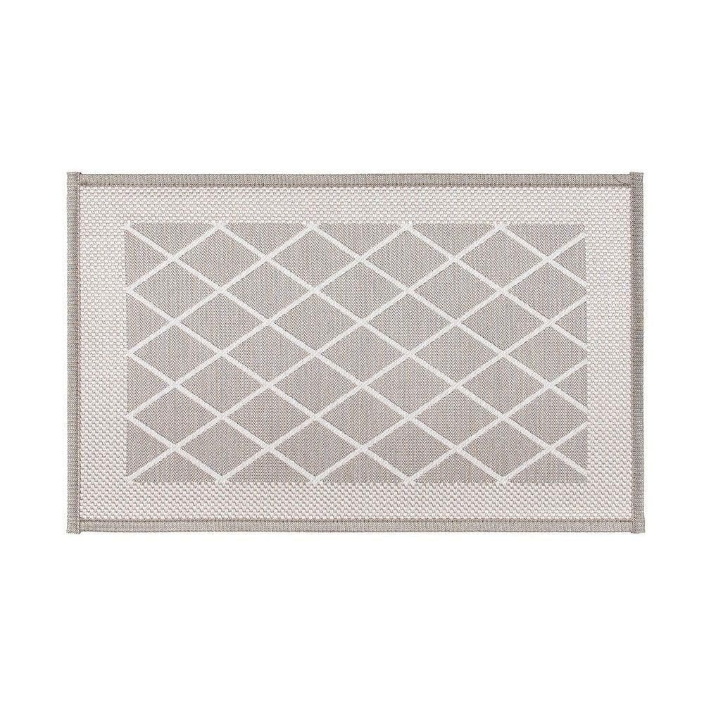 Tapete Copa E Cia Sense Textile Jacquard Grid Natural - 45 X 75 Cm