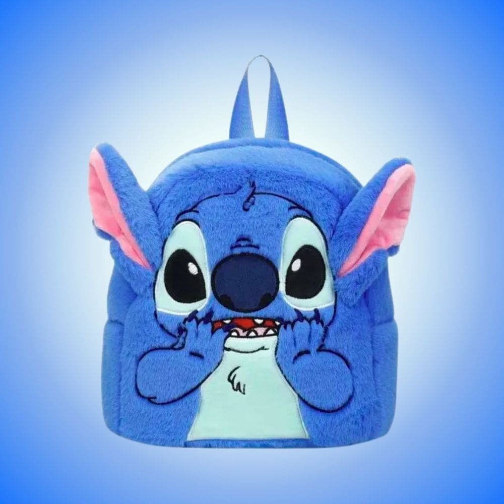 Mini Mochila Stitch Pelúcia C/ Alças | Fofa | Infantil | Bichinho Kawaii | Acessório