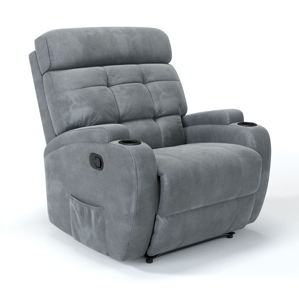 Poltrona do Papai Reclinável Manual em Tecido Suede Damie