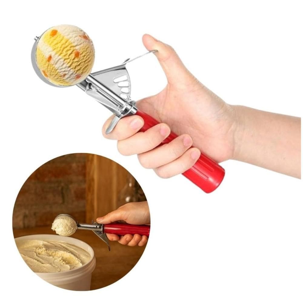 Colher Sorvete Biscoito com Gatilho Açai Inox Bettty Crocker
