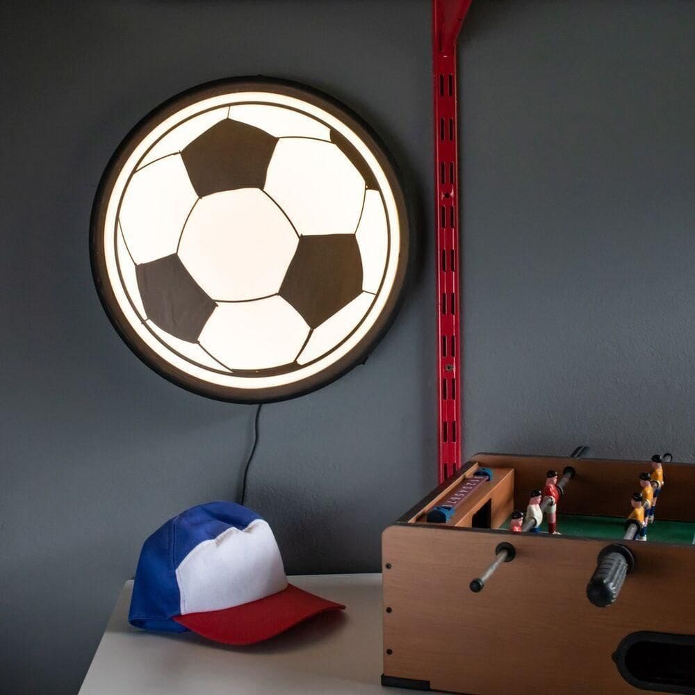 Luminária De Parede Esférica - Decoração Futebol Para Ambientes Desportivos
