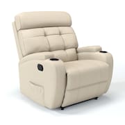 Poltrona do Papai Reclinável Manual em Couro Bovino Damie