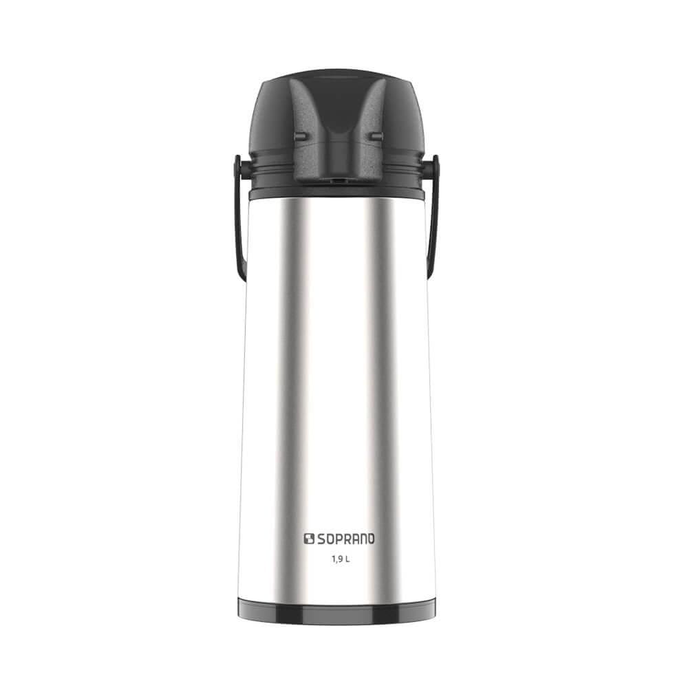 Garrafa Térmica 1,9L Aço Inox ampola de vidro Single Soprano