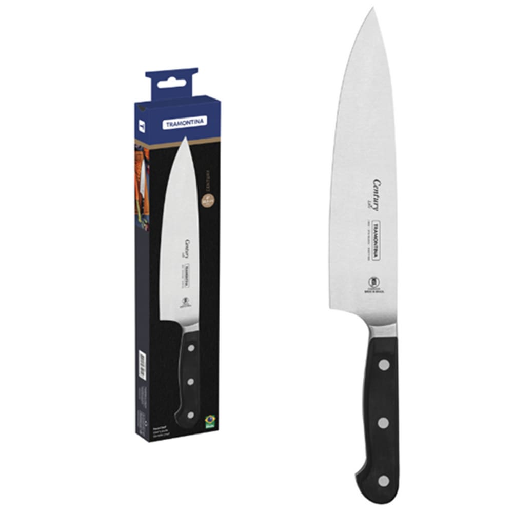 Faca Chef Tramontina Century com Lâmina em Aço Inox e Cabo em Policarbonato e Fibra de Vidro 8