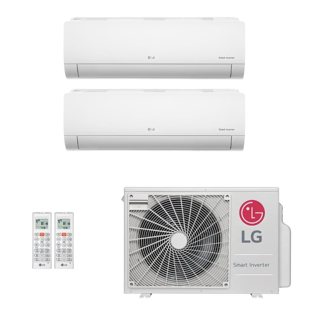 Ar-Condicionado Multi Split Inverter LG 18.000 (1x Evap HW 7.000 + 1x Evap HW 9.000) Quente/Frio 220V