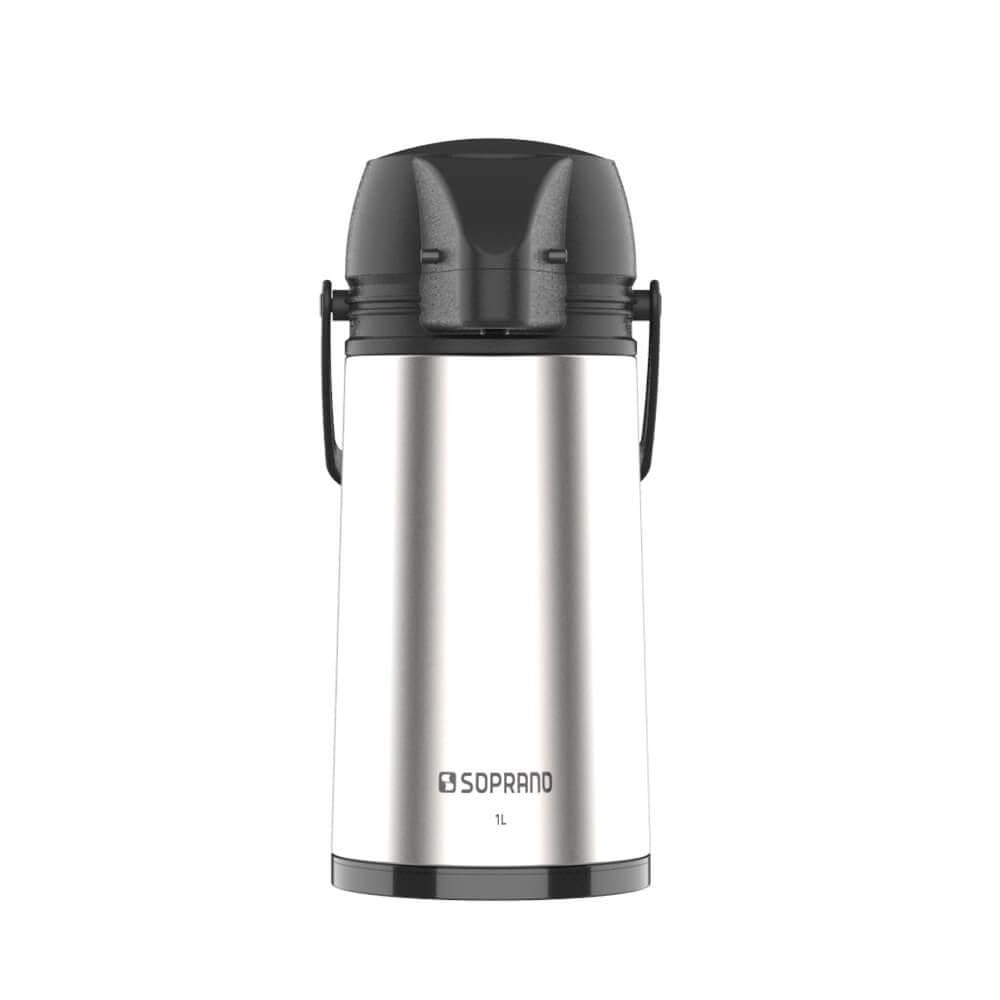Garrafa Térmica 1L Aço Inox ampola de vidro Single Soprano