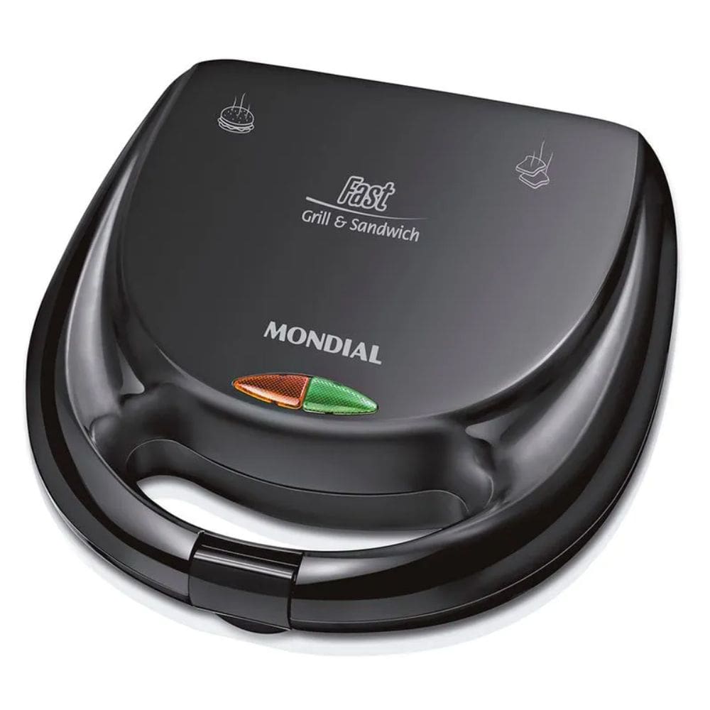Sanduicheira Mondial Fast Grill e Sandwich com Revestimento Antiaderente 750W Preto 220V - S-12