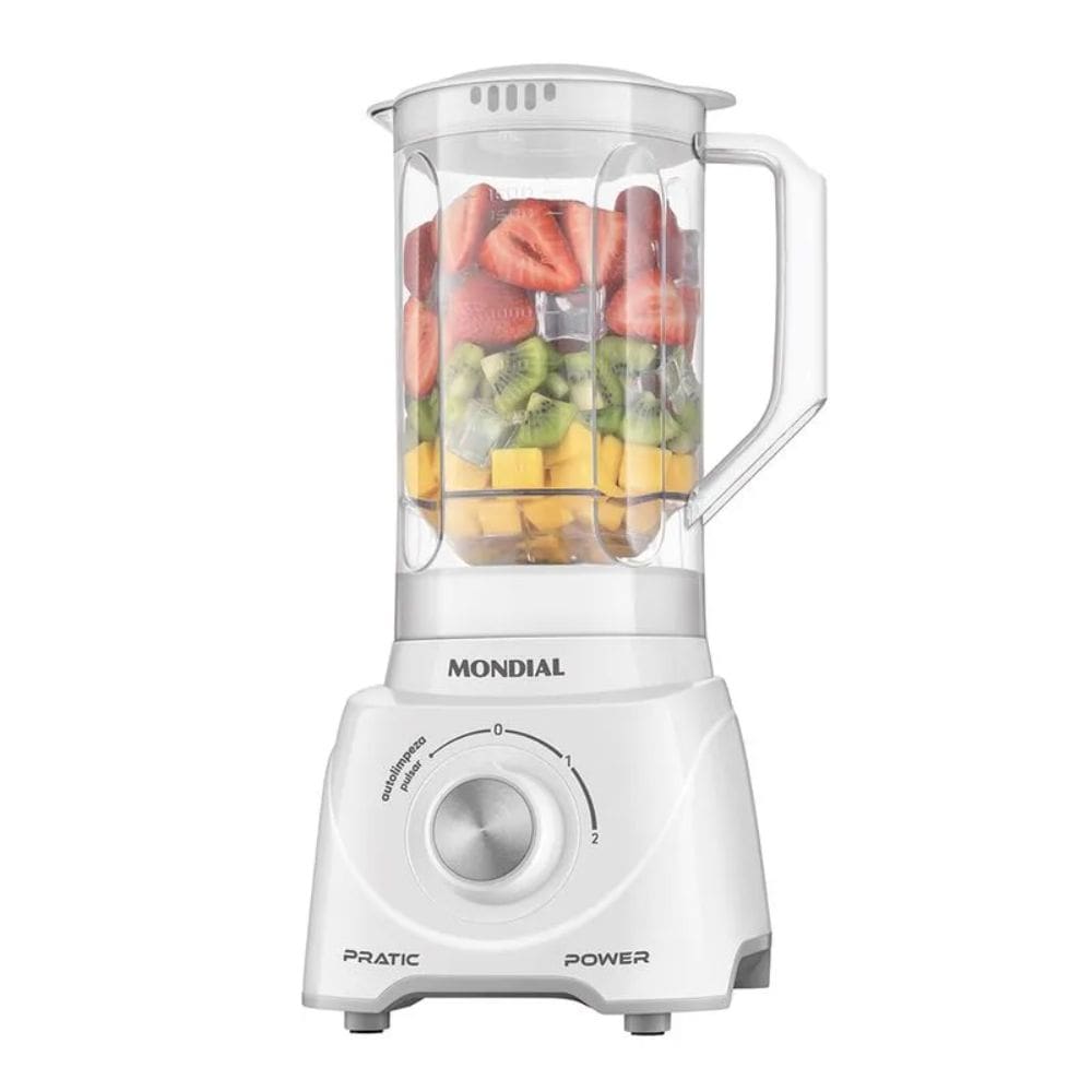 Liquidificador Mondial Pratic Power 2,2L 2 Velocidades + Pulsar 550W Branco 127V - L-97-W