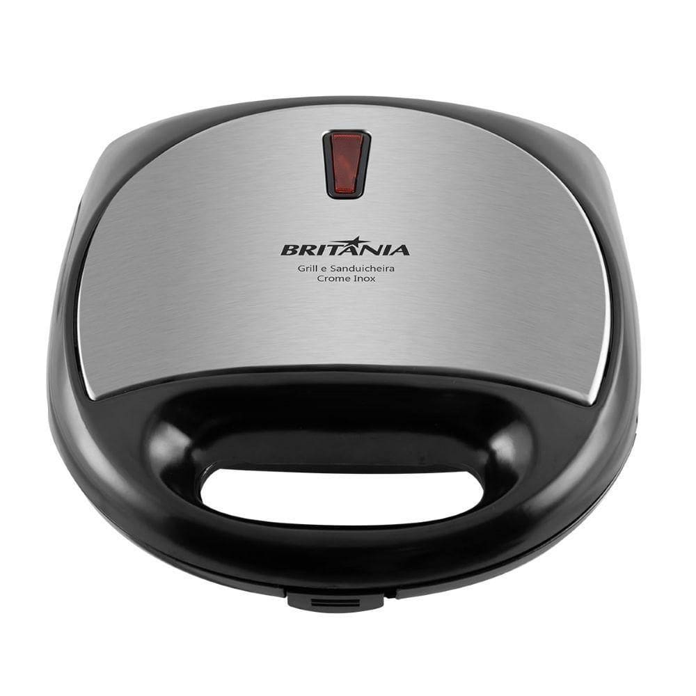 Grill E Sanduicheira Crome Inox Britânia Antiaderente 220V