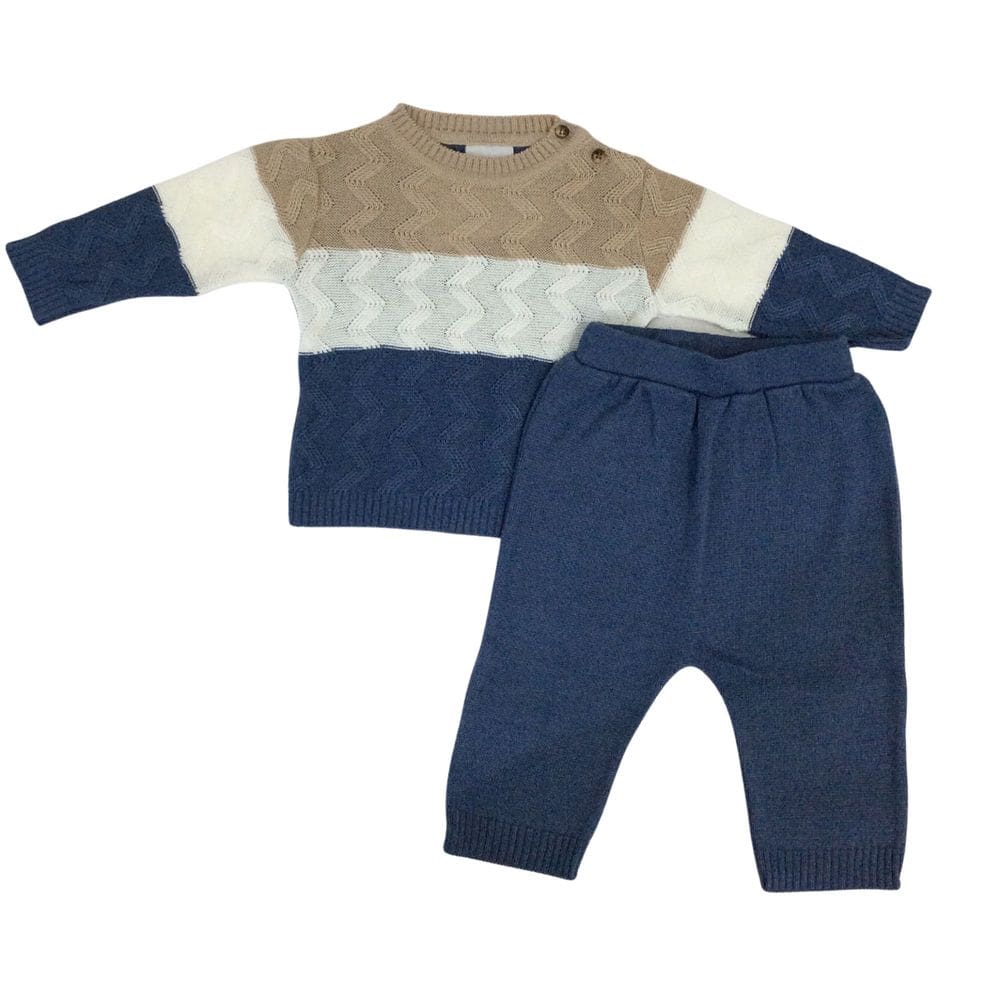 Conjunto bebê masc  linha Noruega  azul off  caqui