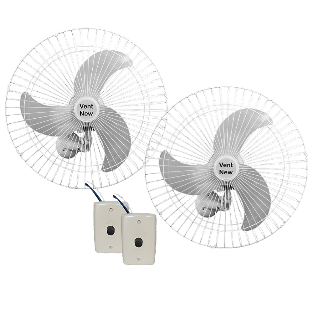 Ventilador de Parede Vent New 60cm Bivolt 200w Branco 2 unid