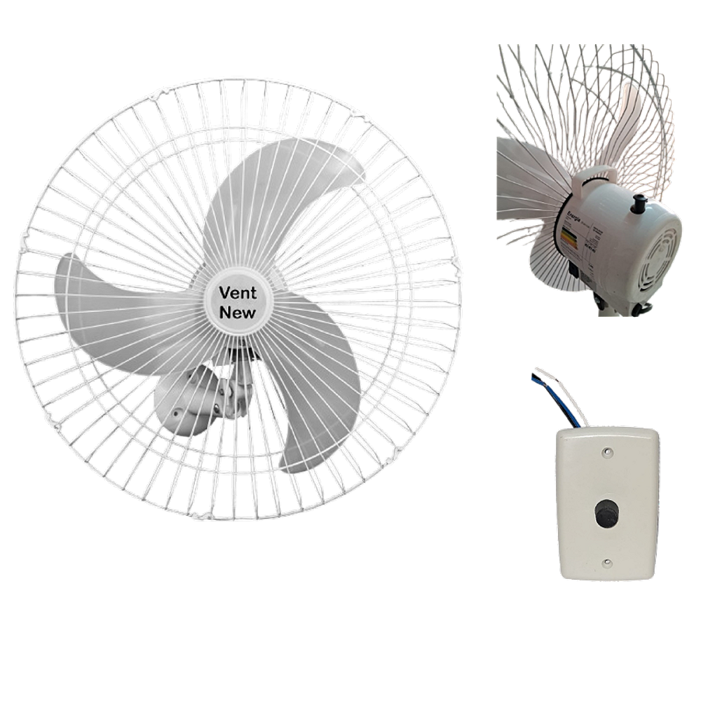 Ventilador de Parede Vent New 60cm Bivolt 200w Gr Aço Branco