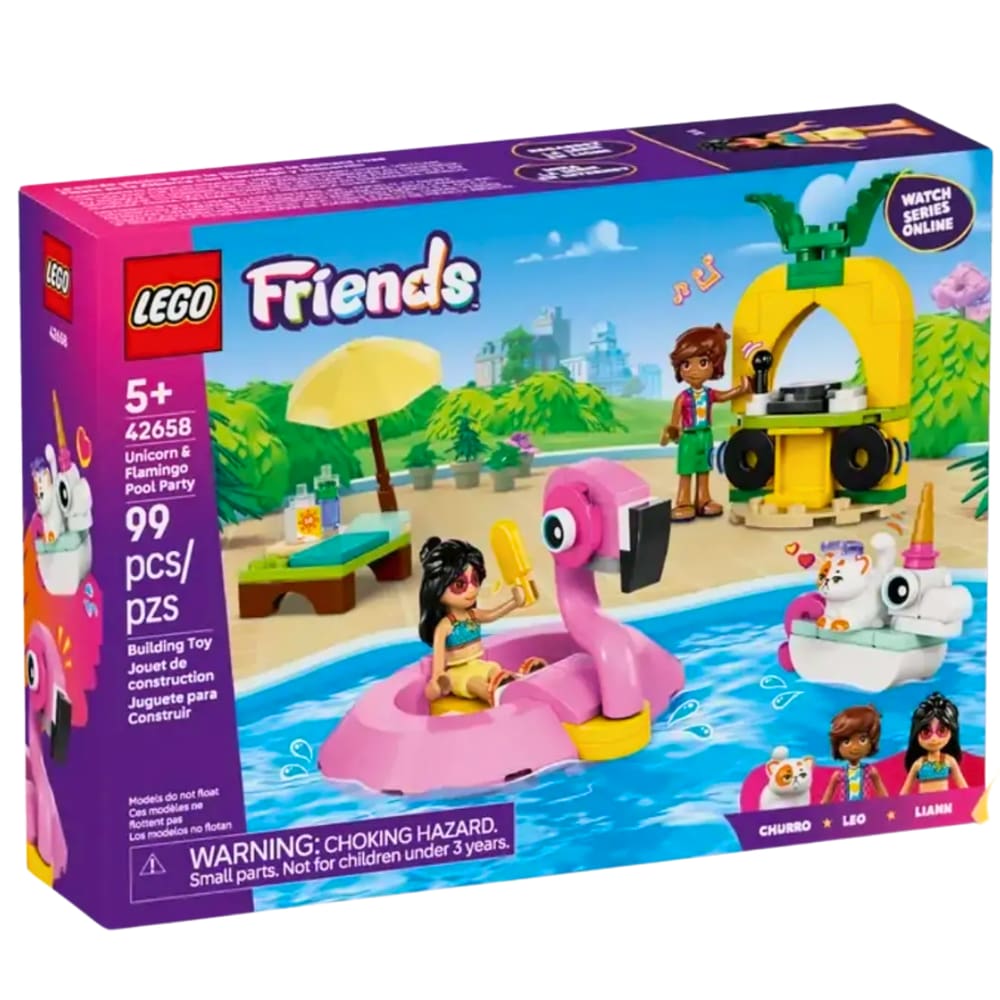 Lego Friends Festa na Piscina com Unicórnio e Flamingo 42658