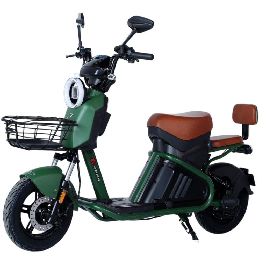 Bicicleta Scooter Elétrica 1000W 48V 22AH com Entrada USB E-Trek Duos Verde