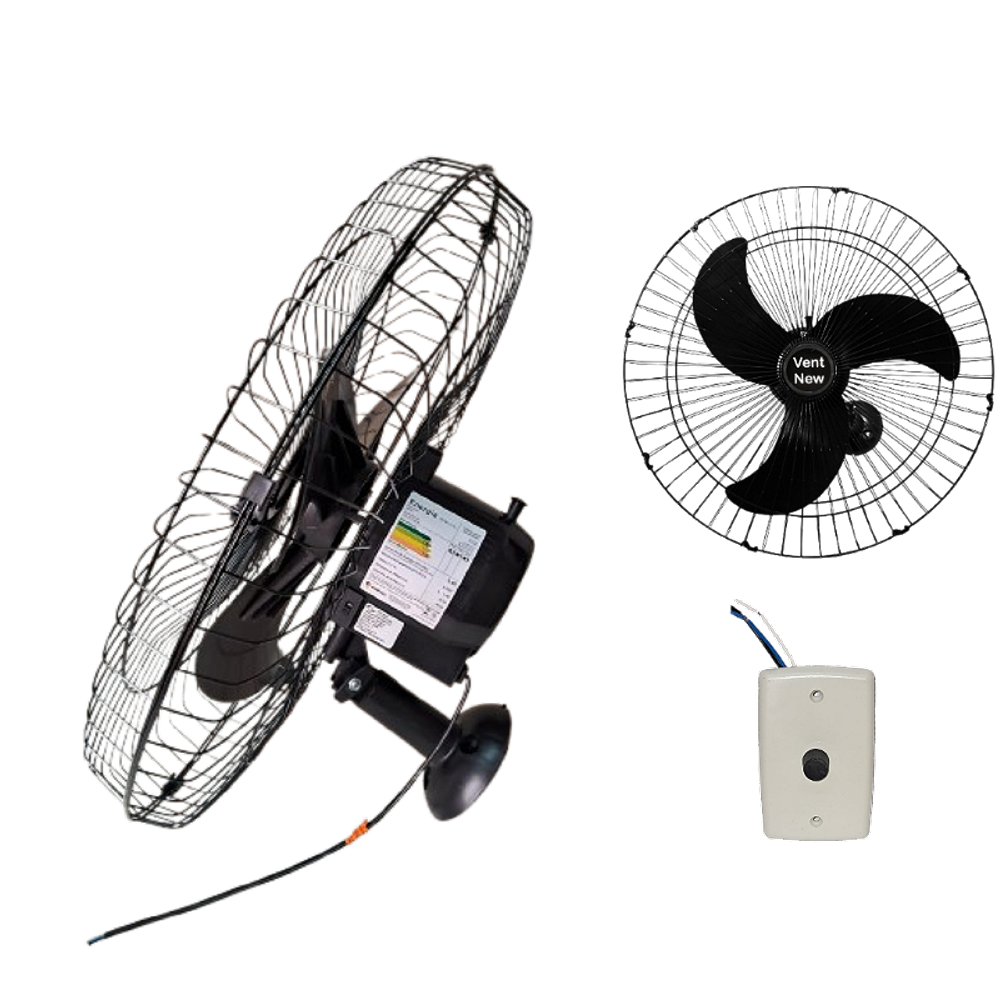 Ventilador de Parede Vent New 60cm Bivolt 200w Gr Aço Preto