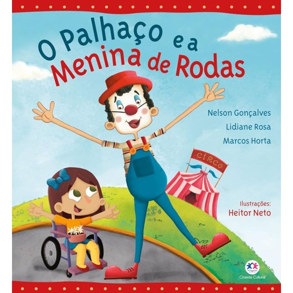 O palhaço e a menina de rodas