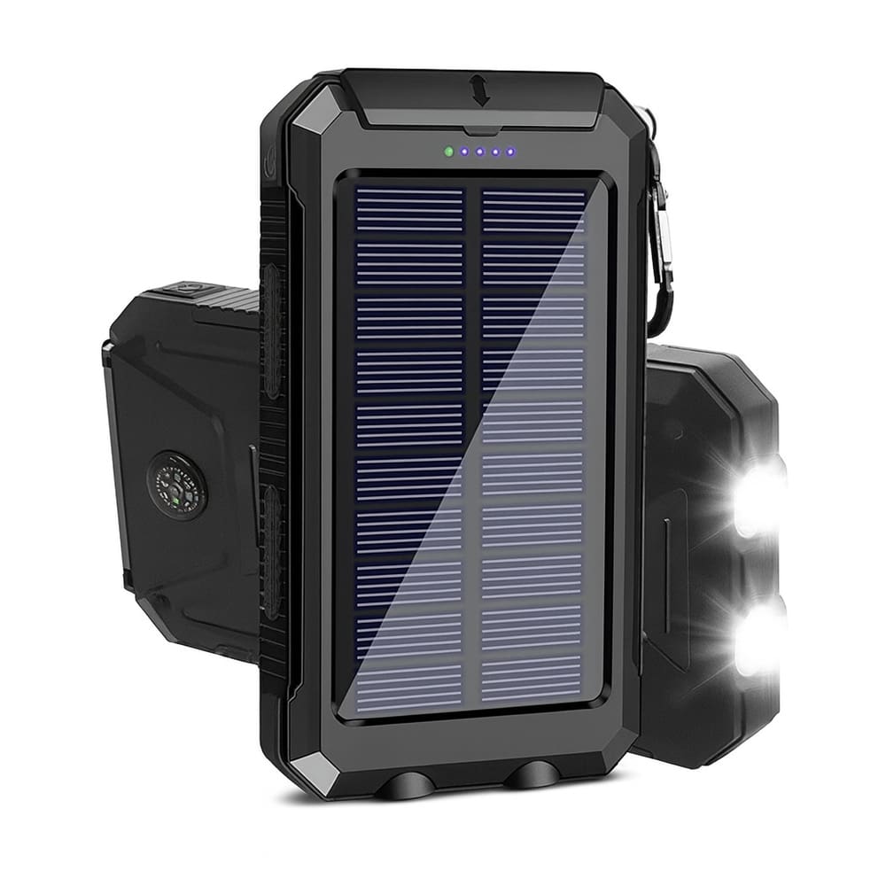 Carregador Portátil Power Bank Solar Usb Preto