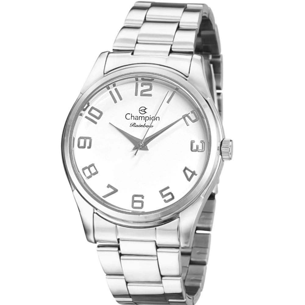 Relógio CHAMPION feminino analógico prata branco CN29883Q