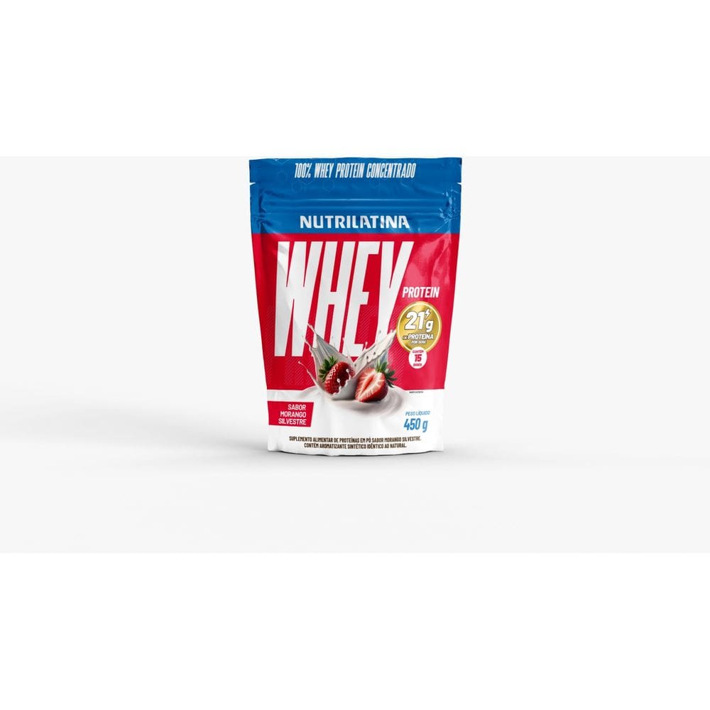 WHEY PROTEIN CONCENTRADO MORANGO 450g - 21g Proteína