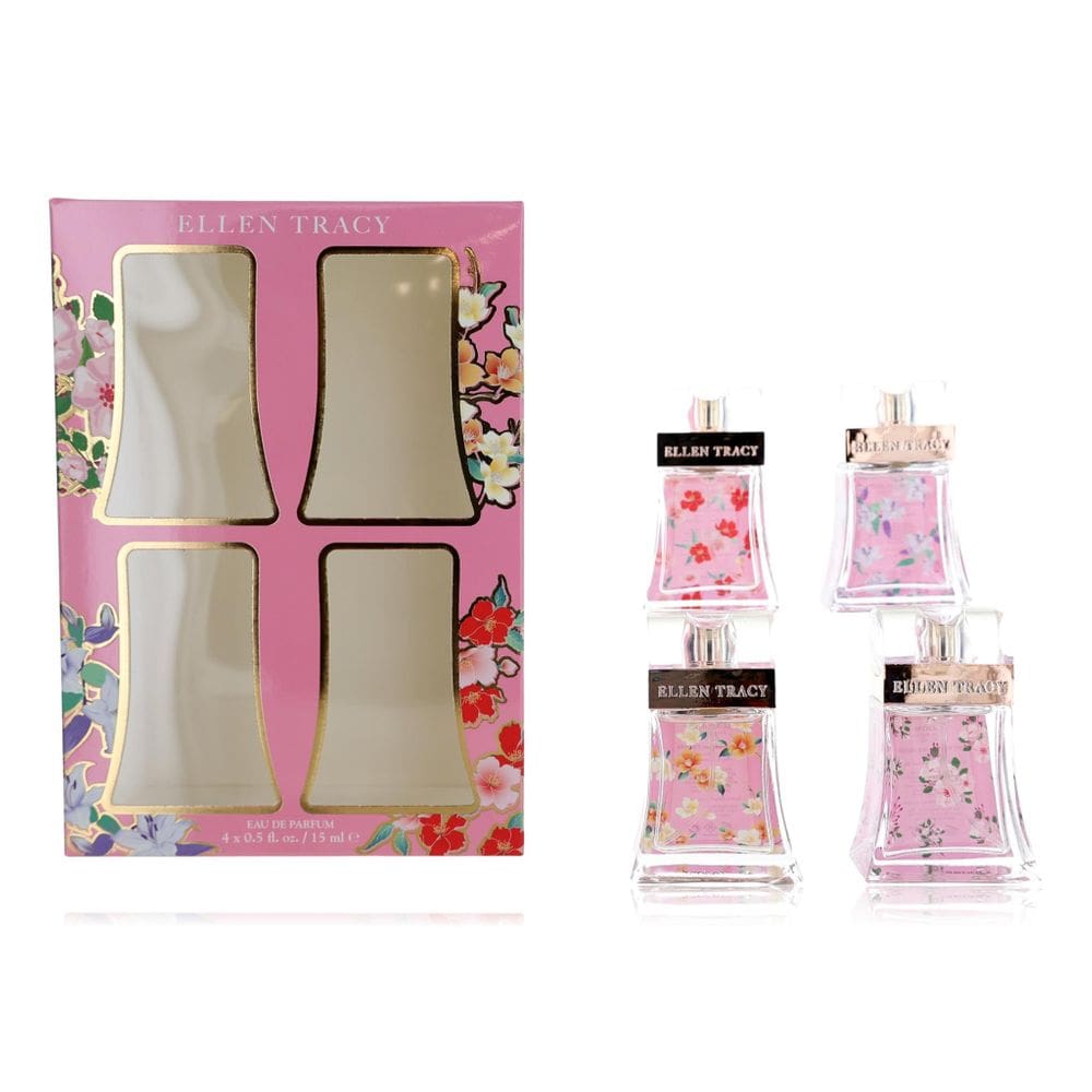 Conjunto de perfumes Ellen Tracy de 4 peças florais para mulheres EDP 15ml