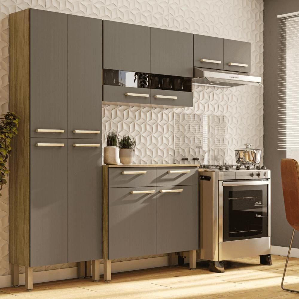 Cozinha Nala C/ Balcão Freijó Gris