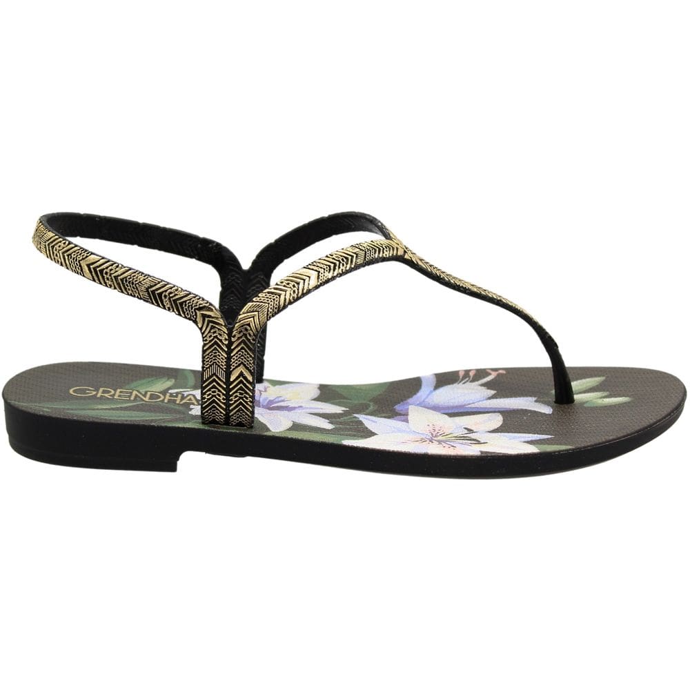 Sándalia Rasteira De Dedo Grendha Floral Feminina