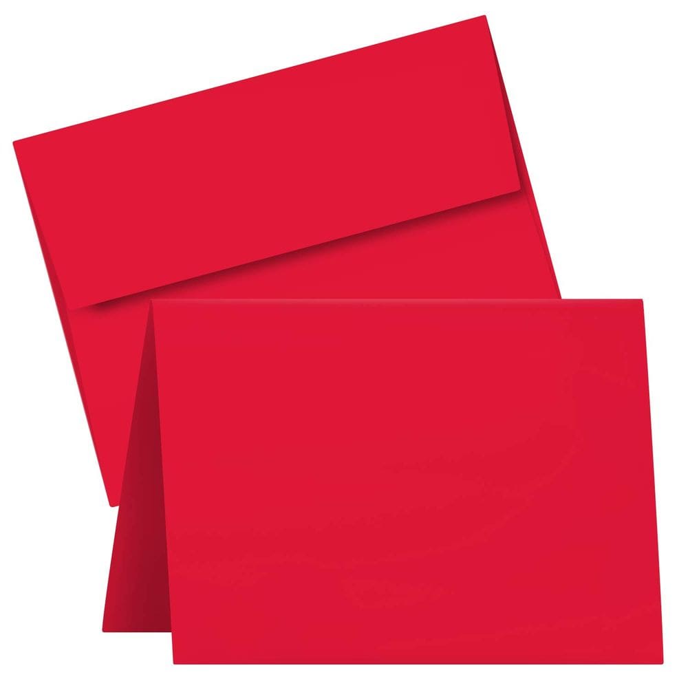 Cartões comemorativos com impressão superfina em branco vermelho A7 (12,7 x 17,8 cm)