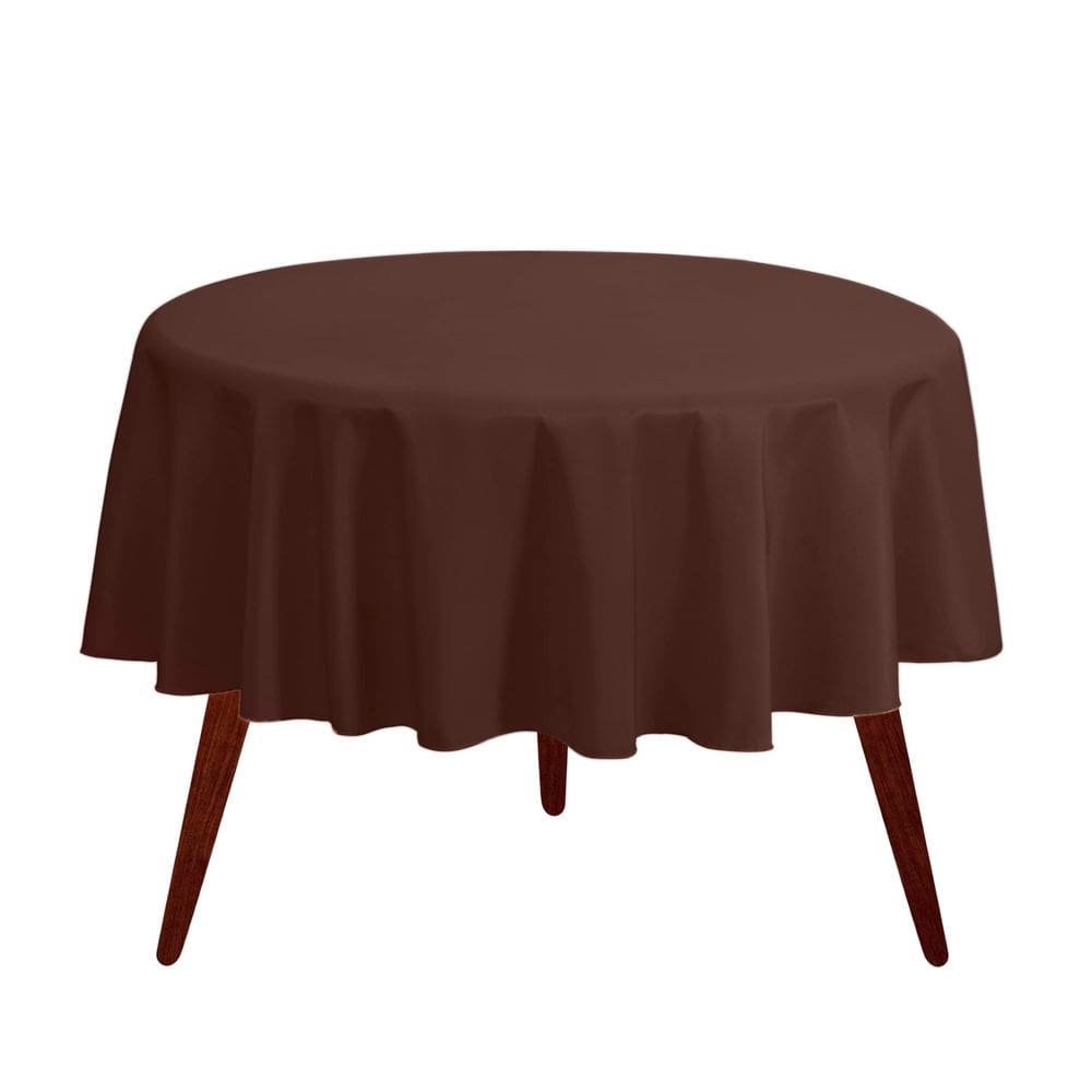 Toalha de mesa Gee Di Moda redonda de chocolate de 120 polegadas para 152-244 cm
