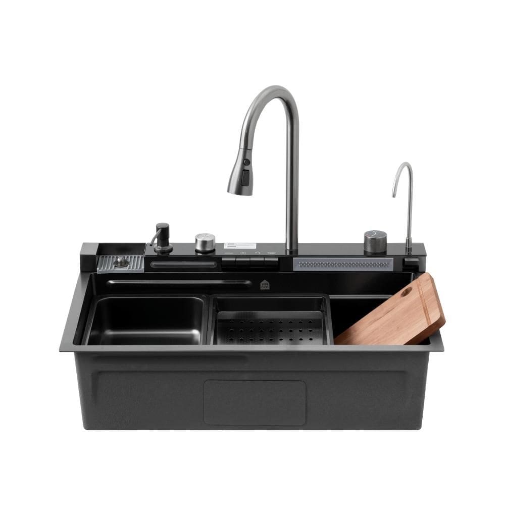 Cuba Gourmet para Cozinha com Acessórios Workstation e Torneira MauéPingoo.casa - Preto