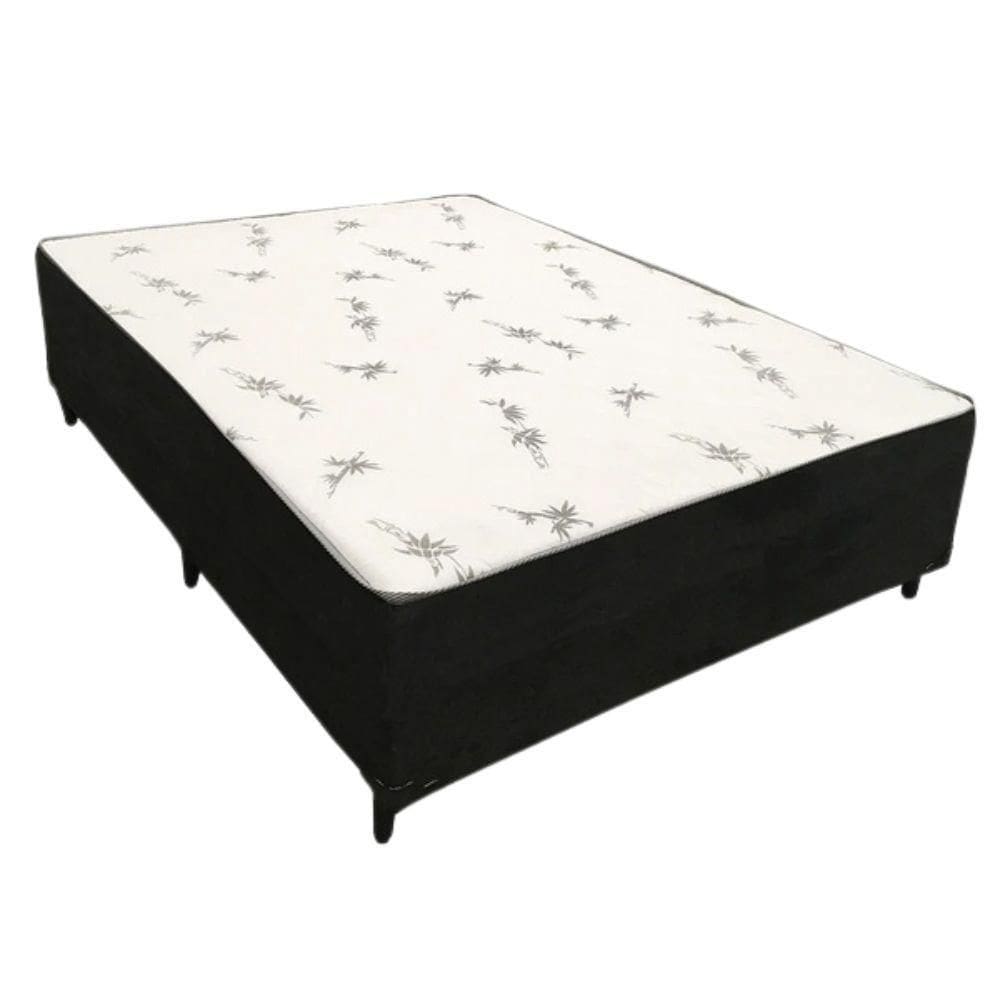 Cama Box Casal Conjugada Ortopédica Preta 5cm 138x188