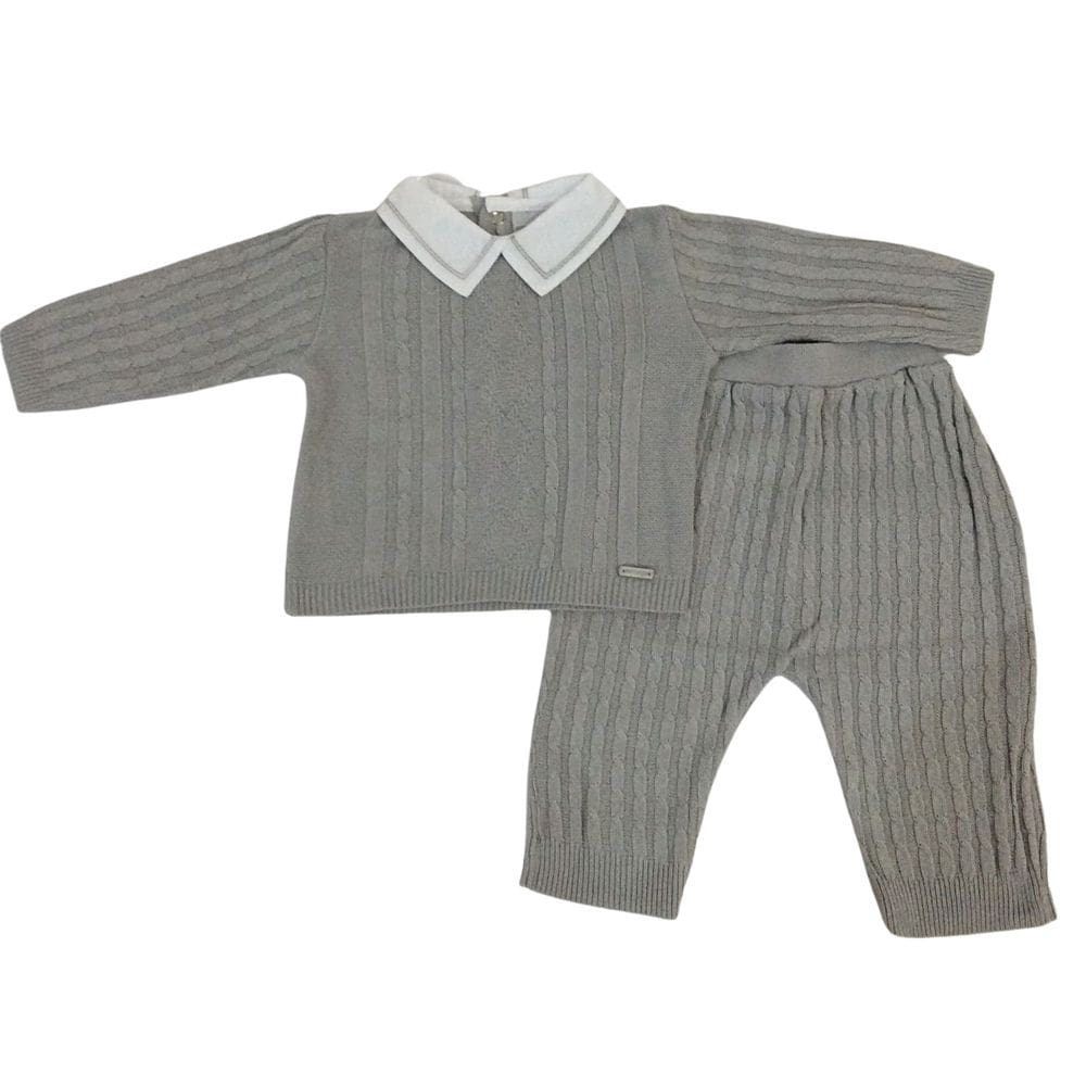 Conjunto bebê masc linha Noruega  branco e cinza