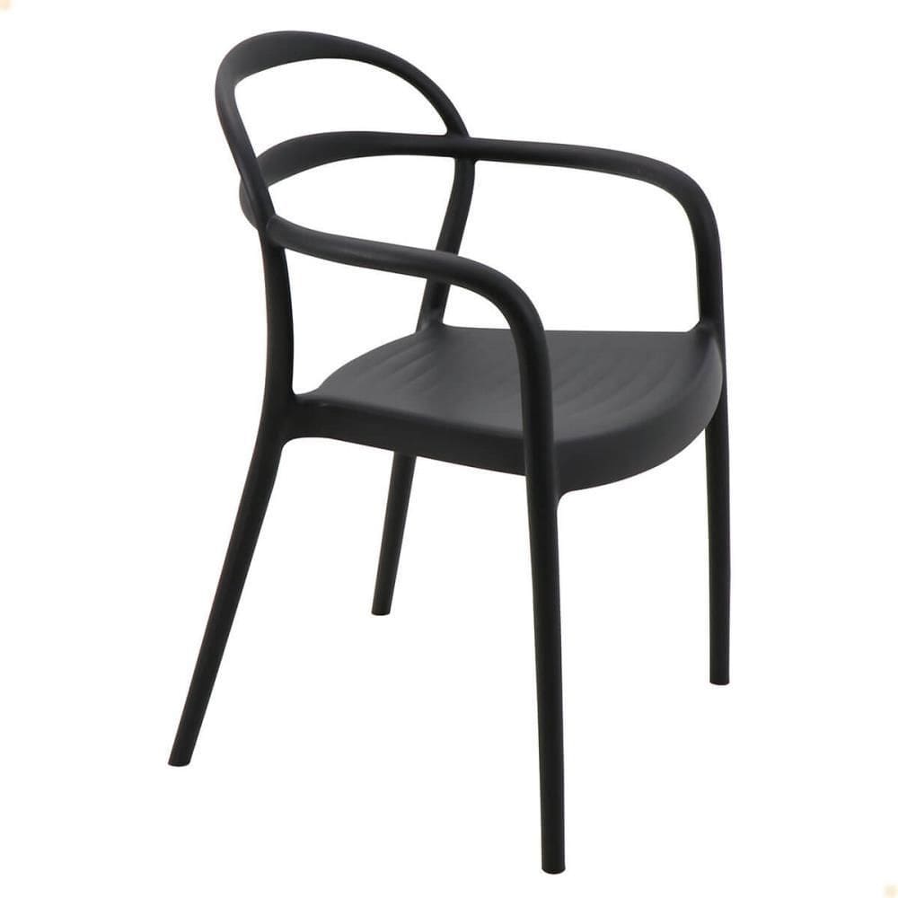 Cadeira Tramontina Sissi ECO em Polipropileno e Fibra de Vidro com Braços Preto 92045409