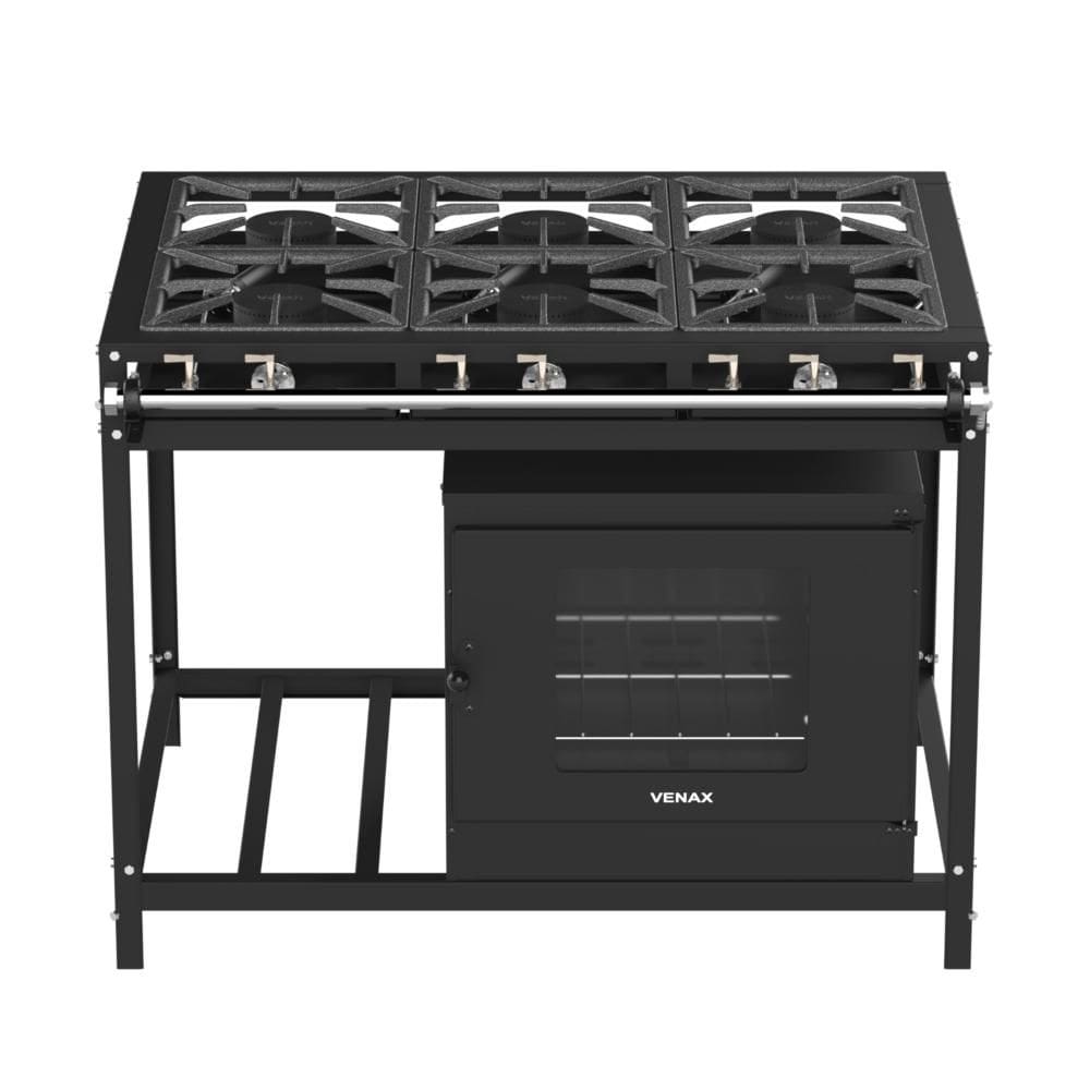 Fogão 6 Bocas Venax Industrial Com Forno Preto - Nffi 630
