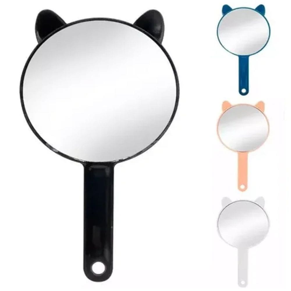 Espelho De Mão Plástico 23cm Gatinho Color