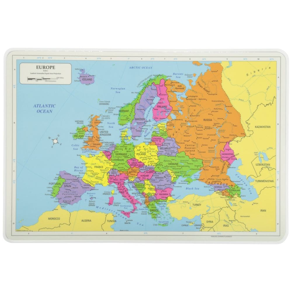 Placemat Painless Learning Europe Map EUR-1 30x45cm
