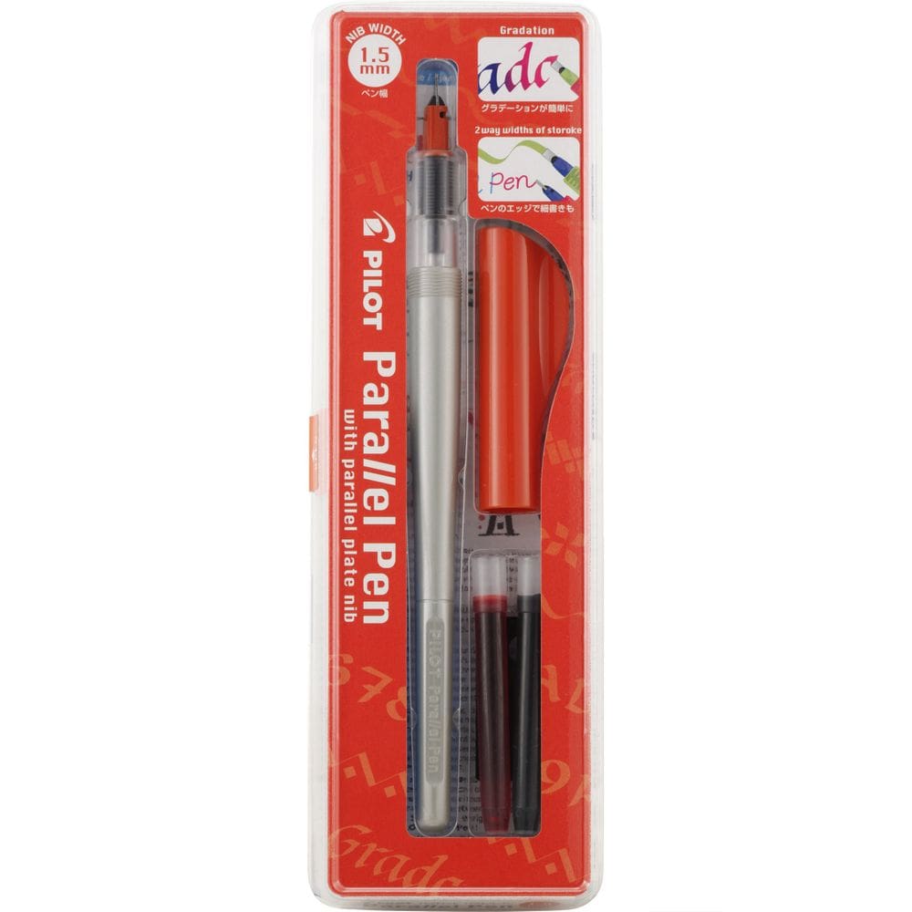 Conjunto de canetas de caligrafia PILOT Parallel de 1,5 mm com cartuchos de tinta