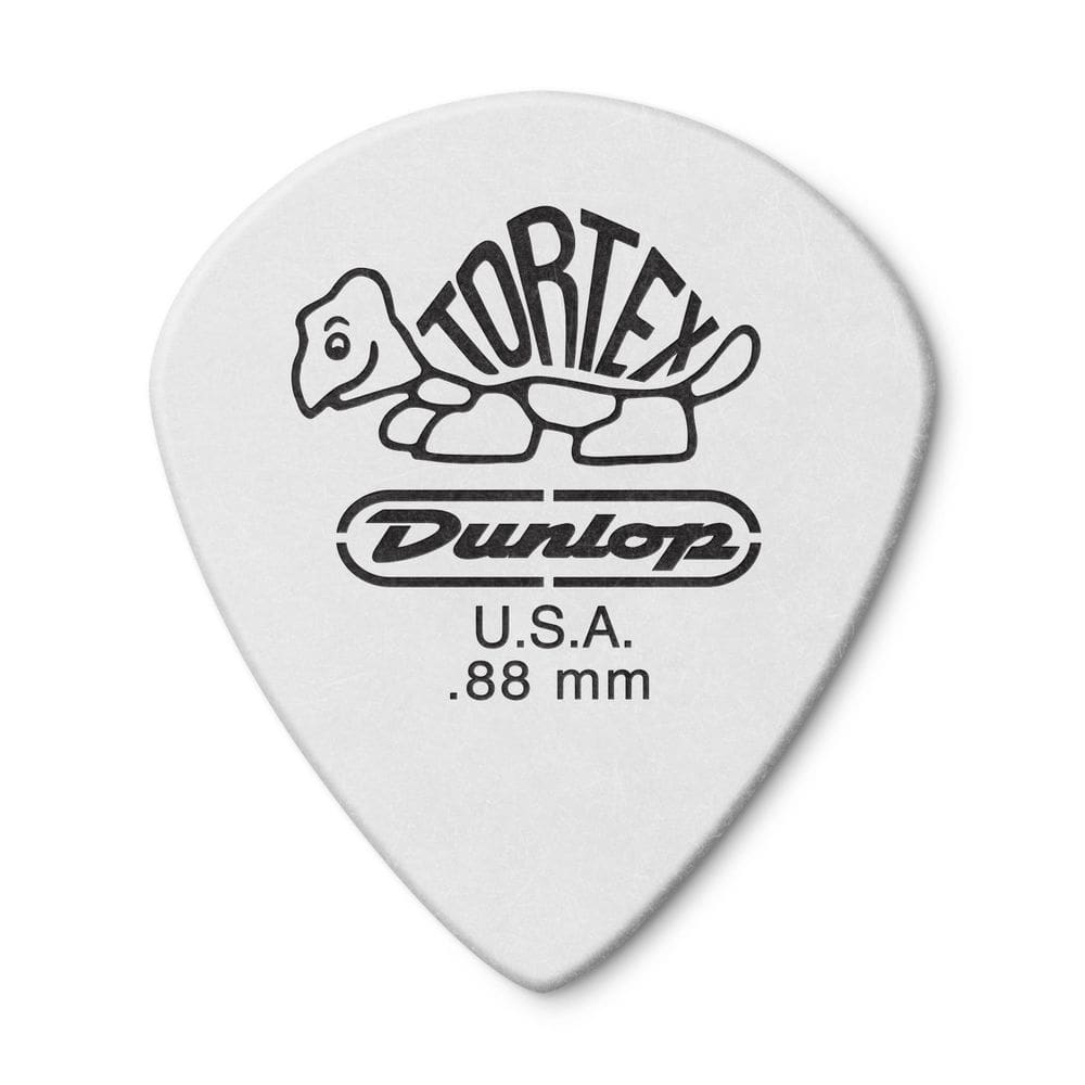 Palheta de guitarra Jim Dunlop Tortex White Jazz III 0,88 mm, pacote com 12