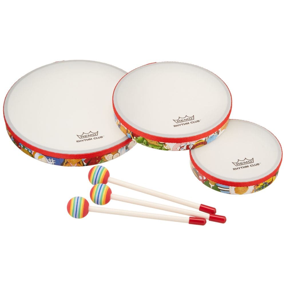 Conjunto de bateria Remo Rhythm Club Hand, 3 peças, multicolorido, RH3100-00