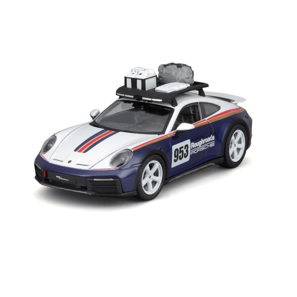 Veículo fundido sob pressão Bburago 2023 Porsche 911 Dakar escala 1/24