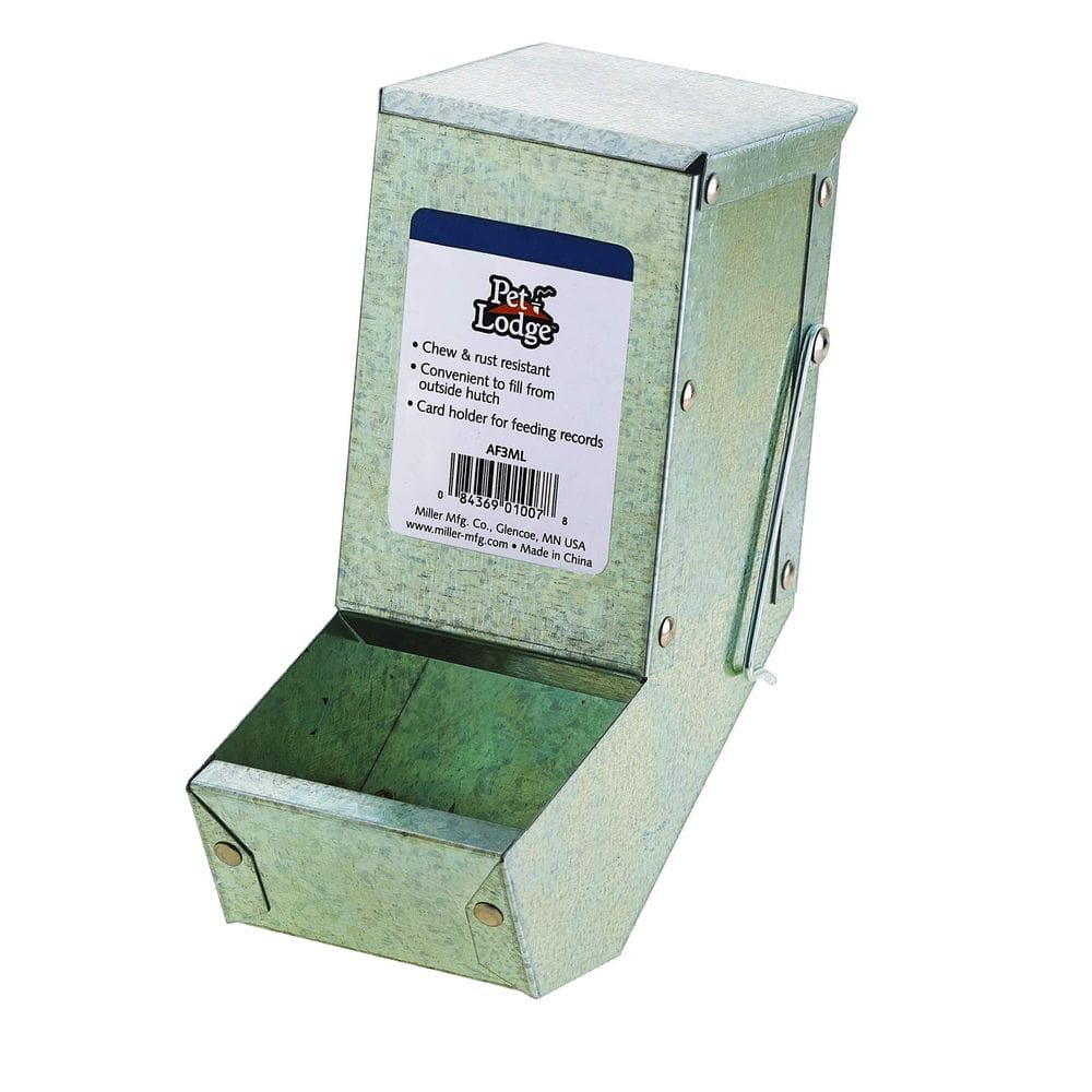 Alimentador de animais pequenos em aço para animais de estimação Pet Lodge Cage Rabbit com tampa